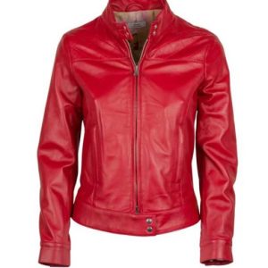 Aesthetic Women’s Real Leather Cafe Racer Jacket