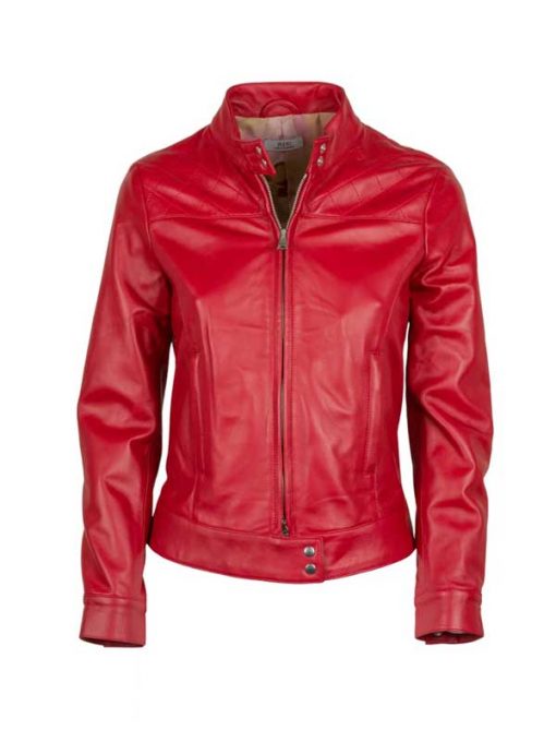 Aesthetic Women’s Real Leather Cafe Racer Jacket