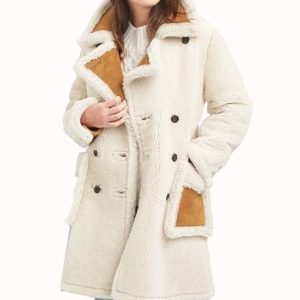 Aesthetic jackets Womens Shearling Leather Coat