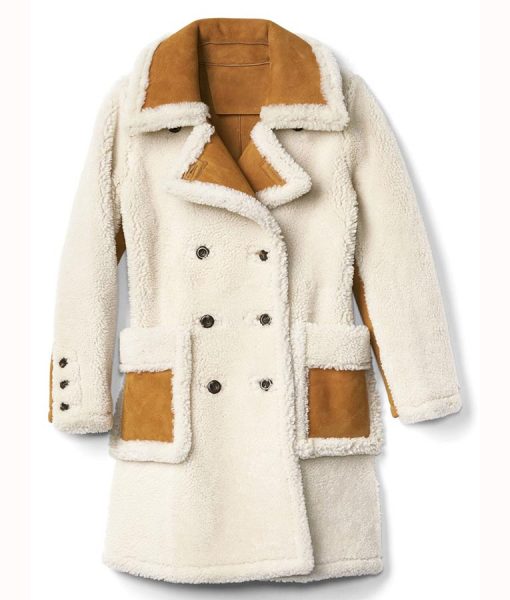 Aesthetic jackets Womens Shearling Leather Coat