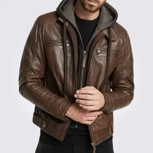 Eric-Brown-Hooded-Leather-Jacket