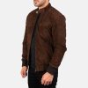 brown suede bomber jacket mens