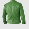 green leather bomber jacket